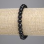 Agate (Imitation) Bracelet Black Czech Glass Faceted Bead 8mm+/-, Length 18cm Stretch