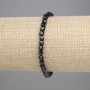 Black Tourmaline Bracelet Faceted Cube 4x4mm+/-, Length 18cm+/- Stretch