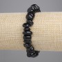 Silver Obsidian Bracelet Tumbled 8-13x4-6mm+/-, Length 18cm+/- Stretch