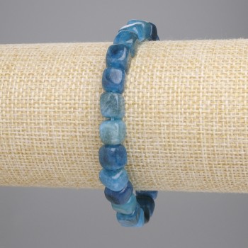 Apatite Bracelet, Cube 7x7mm+/-, Length 18cm +/- Stretch