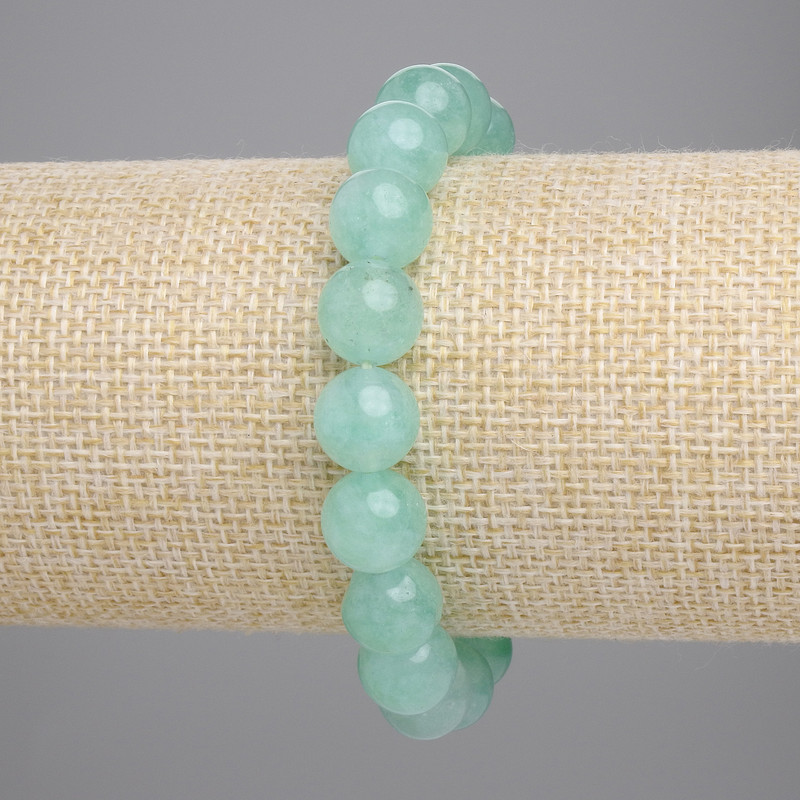 Amazonite Smooth Bead Bracelet, 10mm Diameter +-, Length 18cm +- Stretch