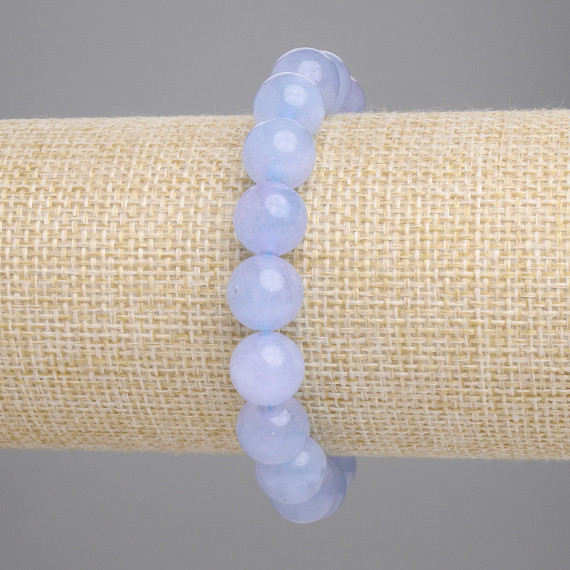Aquamarine Smooth Bead Bracelet, 10.5mm Diameter +-, Length 18cm +- Stretch