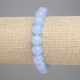 Aquamarine Smooth Bead Bracelet, 10mm Diameter +-, Length 18cm +- Stretch