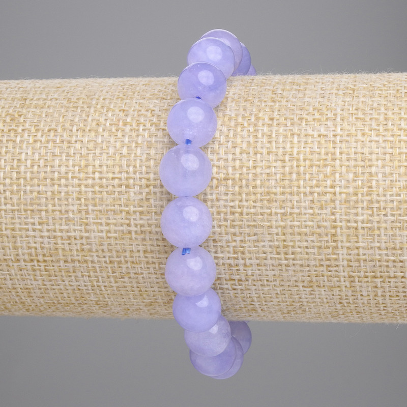 Aquamarine Bracelet, smooth round bead, diameter 10mm+-, length 18cm+- stretch