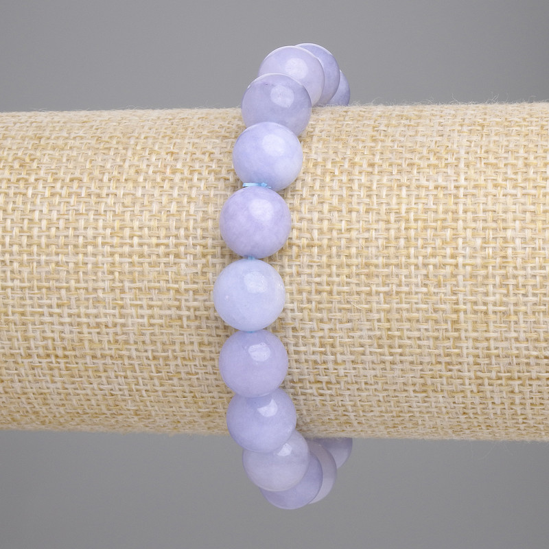 Aquamarine Bracelet, smooth round bead, diameter 10mm+-, length 18cm+- stretch