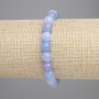 Aquamarine Bracelet, smooth round bead, diameter 8mm+-, length 18cm+- stretch