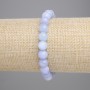 Aquamarine Bracelet, smooth round bead, diameter 8mm+-, length 18cm+- stretch