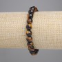 Pressed Tiger's Eye Bracelet, smooth round bead, diameter 8mm+-, length 18cm+- stretch