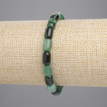 Emerald Bracelet, barrel bead, diameter 9x6mm+-, length 18cm+- stretch