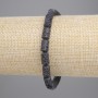 Black Volcanic Lava Bracelet, cylinder bead, diameter 10x6mm+-, length 18cm+- stretch