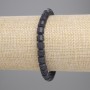 Bracelet of Black Volcano Lava Cylinders, diameter 6×6mm ±, length 18cm ±, stretch