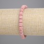 Bracelet Pink Volcanic Lava Cylinder Beads, 6x6mm diameter, stretchy 18cm length