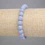 Bracelet Blue Volcanic Lava Bead, diameter 8mm, stretchy length 18cm