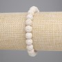 Bracelet Beige Volcanic Lava Bead, 8mm diameter ±, length 18cm ± stretch
