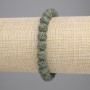 Bracelet of green volcanic lava beads, round 8mm diameter, length 18cm, stretch
