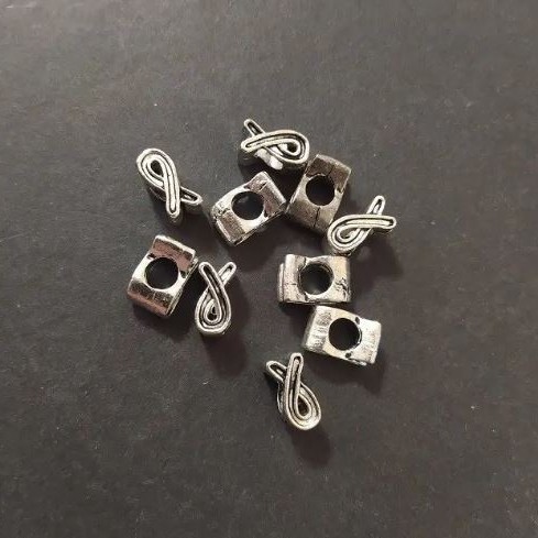 Finish Pandora bead insert 6×7×11mm silver colour packaging 20g ±10pcs