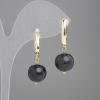 Shungite Earrings Smooth Ball, Ø12mm ±, Length 35mm ±