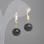 Shungite Earrings Smooth Ball, Ø12mm ±, Length 35mm ±