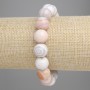 Agate Bead Bracelet, smooth round beads, 12mm diameter ±, length 18cm ±, stretch