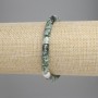 Bracelet Mossy Agate Cylinder, diameter 6x6mm ±, length 18cm ± stretch
