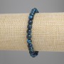 Bracelet Azure Tiger's Eye smooth bead, diameter 6mm, length 18cm, stretch