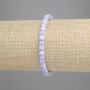 Blue Agate Beaded Bracelet, faceted cube beads, 4x4mm, stretchy 18cm