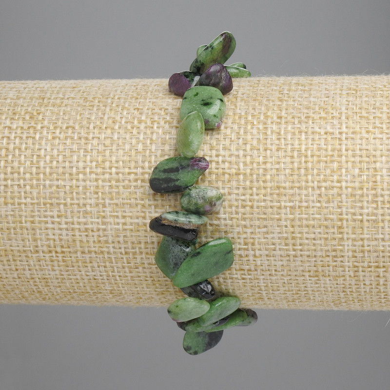 Zoisite Crystal Bead Bracelet with Butterfly, diameter 8-16×2-8mm +-, length 18cm +-, stretch