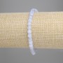 Blue Agate Beaded Bracelet with Faceted Cubes, 5x5mm, 18cm length, stretch