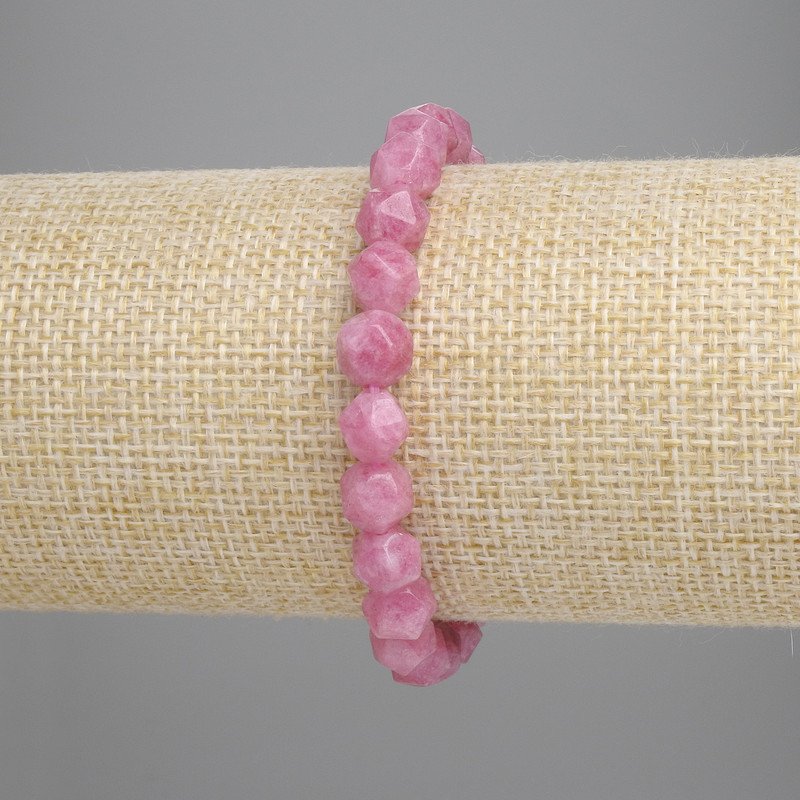 Tourmaline Faceted Bead Bracelet, 7.5×7 mm± facets, length 18 cm± stretch