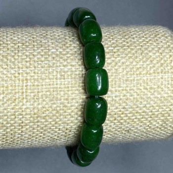 Chrysoprase Barilo Bead Bracelet, 10×8mm, stretchy, 18cm long