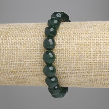 Bracelet Jadeite Faceted Bead, diameter 9.5mm±, length 18cm±, stretch