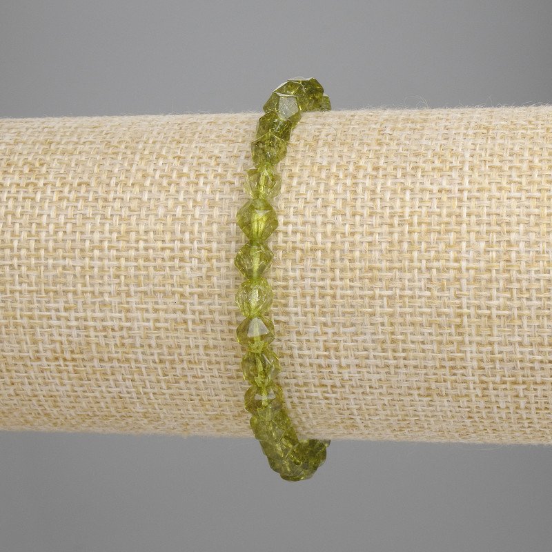 Chrysoprase Bead Bracelet multifaceted, 5.5x5mm±, length 18cm±, stretch