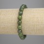 Jade Bracelet, Smooth Round Beads, Diameter 8mm+/-, Length 18cm+/- Stretch