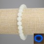 Onyx Bracelet (Blue Glow), Smooth Round Beads, 8mm+/- Diameter, 18cm+/- Length, Stretch