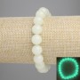 Onyx Bracelet (Green Glow) Smooth Round Bead, Diameter 10mm+/-, Length 18cm+/- Stretch