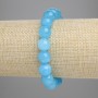Aquamarine Smooth Round Beads Bracelet, diameter 10mm+-, length 18cm+- stretch