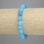 Aquamarine Bracelet smooth bead, diameter 8mm±, length 18cm± stretch