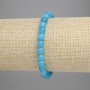 Aquamarine Bracelet Smooth Bead, diameter 6mm±, length 18cm± stretch