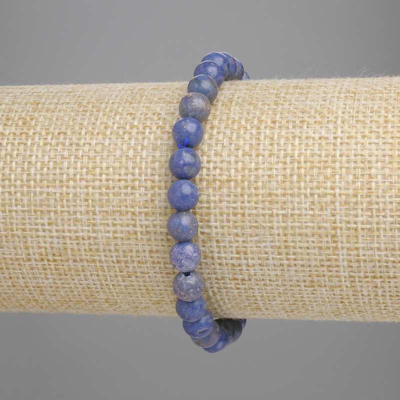 Porous Coral Bracelet with Smooth Round Beads 6mm+-, Stretch Length 18cm+-
