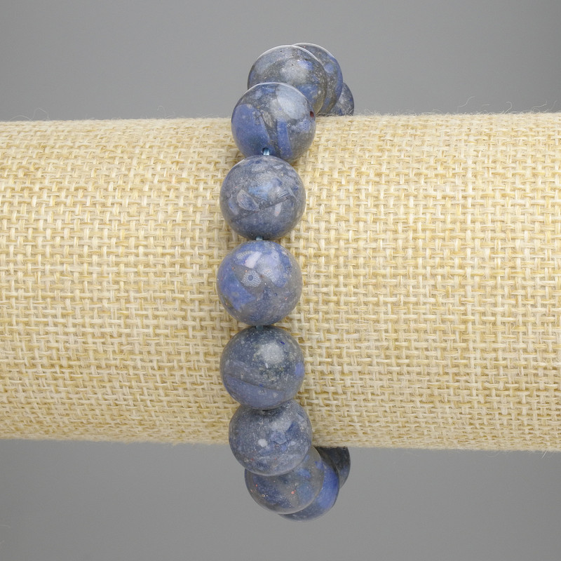 Bracelet Sponge Coral Smooth Bead 12mm ±, length 18cm ±, stretch