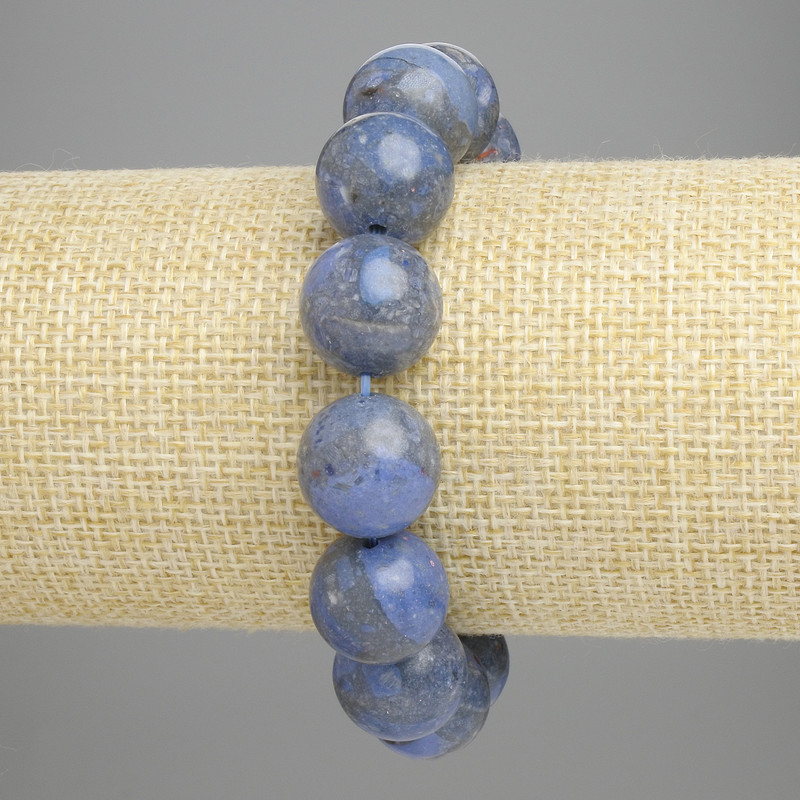 Sponge Coral Bracelet with Smooth Bead 14mm ±, length 18cm ± stretch