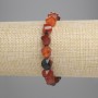 Agate Bead Bracelet with Faceted Diamond-shaped Beads 10x8mm, length 18cm, stretch