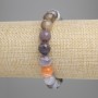 Agate Botswana Beaded Bracelet, faceted ball, 10mm diameter ±, length 18cm ±, stretch