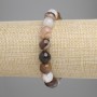 Agate Beaded Bracelet, 10mm Faceted Balls, Stretch, 18cm