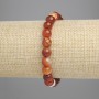Agate Bead Bracelet, smooth ball, 8mm diameter ±, 18cm length ±, stretch