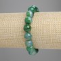 Bracelet green Agate smooth bead, diameter 10mm±, length 18cm± stretch