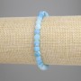 Blue Frost Agate Bracelet, smooth round beads 6mm, stretchy 18cm
