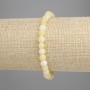 Bracelet Yellow Frosted Agate Smooth Bead, diameter 6mm±, length 18cm± stretch