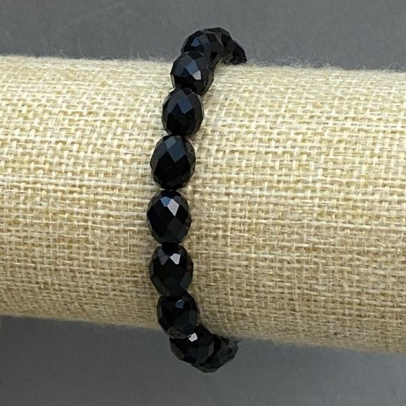 Agate Bracelet (loose) Bohemian glass faceted grain beads, 9.5×8mm diameters, length 18cm, stretch