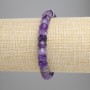 Amethyst Faceted Rondelle Bracelet, 8×4–5 mm dia, 18 cm length stretch